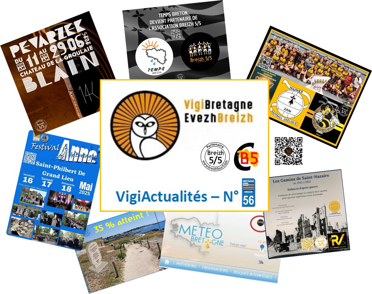 Breizh5sur5's tweet photo. VigiActualités N°56 : La lettre de mars-avril 2025 de l’Association “VigiBretagne EvezhBreizh” (#PartenaireBreizh5sur5 #CB5) est disponible.
A lire sur https://t.co/mXX9UD1Z6s Actu du 19 mai 2025 ou QRcode ou
https://t.co/n4YR7ImQkg https://t.co/KFNysrhYKG