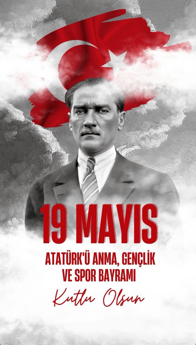 19 Mayıs Atatürk ‘ü Anma, Gençlik ve Spor Bayramımız kutlu olsun 🇹🇷