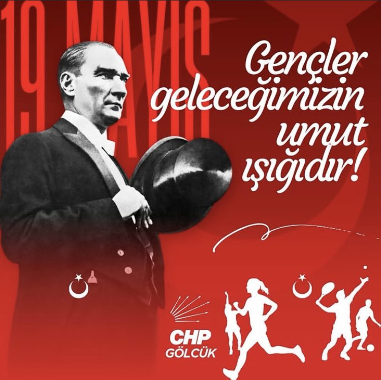 chpgolcukk's tweet photo. 19 Mayıs Atatürk’ ü Anma Gençlik ve Spor Bayramımız Kutlu Olsun! 🇹🇷 https://t.co/KkJtLVrWWP