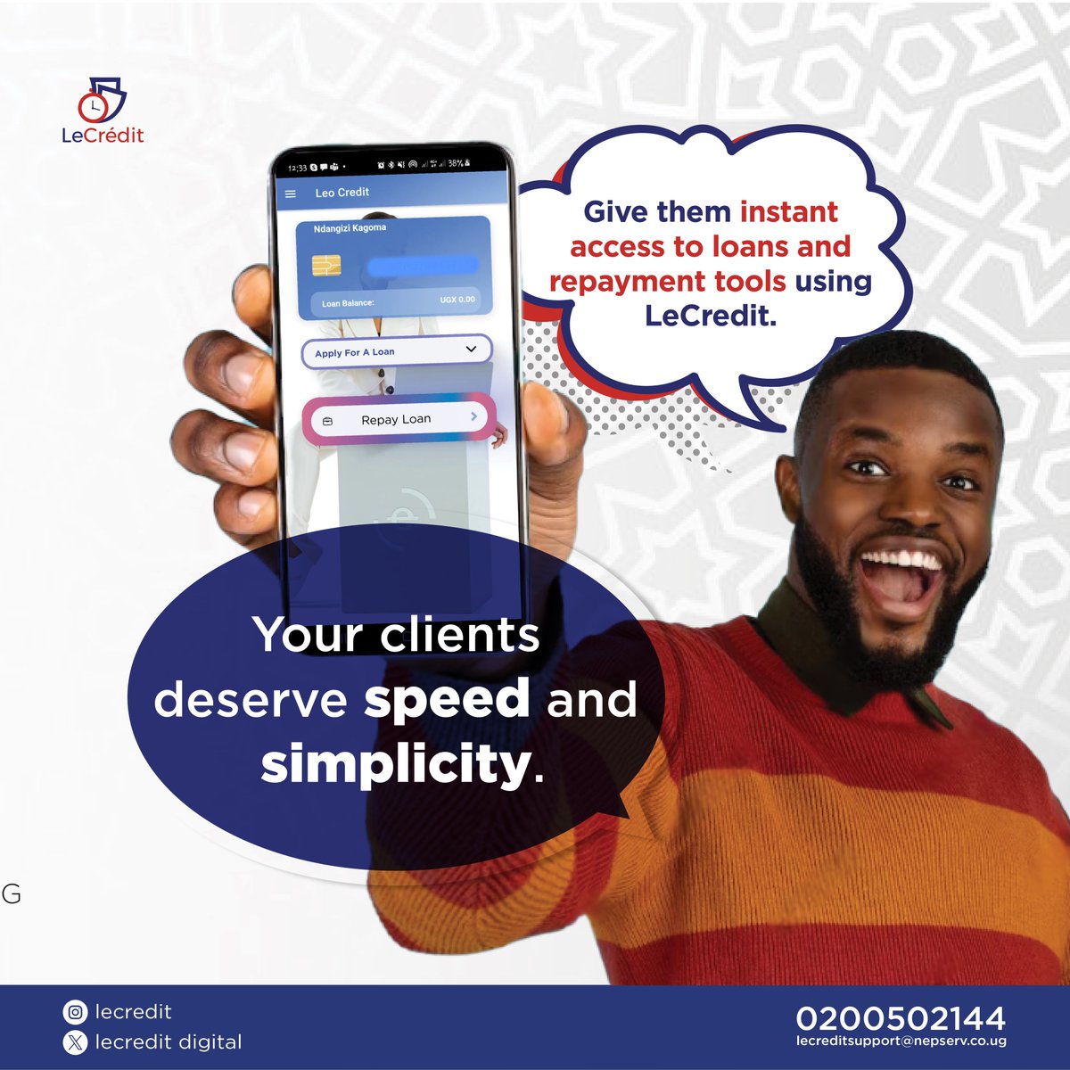 lecreditMIS's tweet image. Start your week with ease knowing the Le-Credit system has got everything your business needs.
#Lecredit #CreditSystem #FinancialFreedom