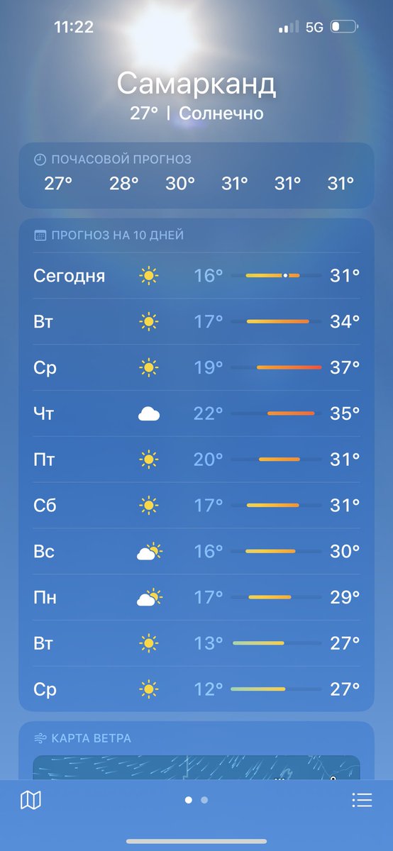 bir necha kun oldingi issiq havodan keyin seni kutib turgan ob havoni ko’rsang mazza qilasan.