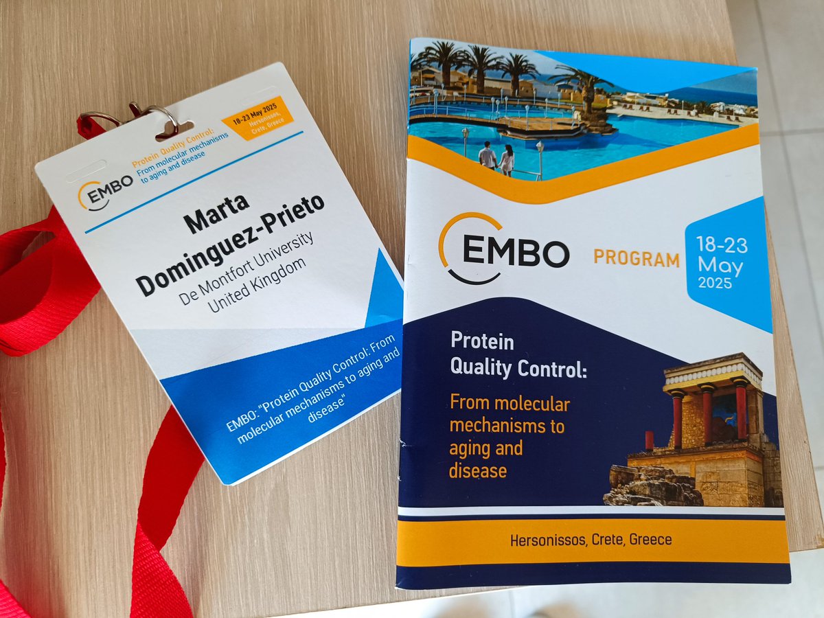 martidp4's tweet photo. Excited to be attending the #EMBOProteinQualityControl in Crete. Already learning about the latest advances on PQC and meeting amazing people 🧬🧑🏻‍🔬 @DMUresearch @NeuroResilience https://t.co/10MaQz4TlN