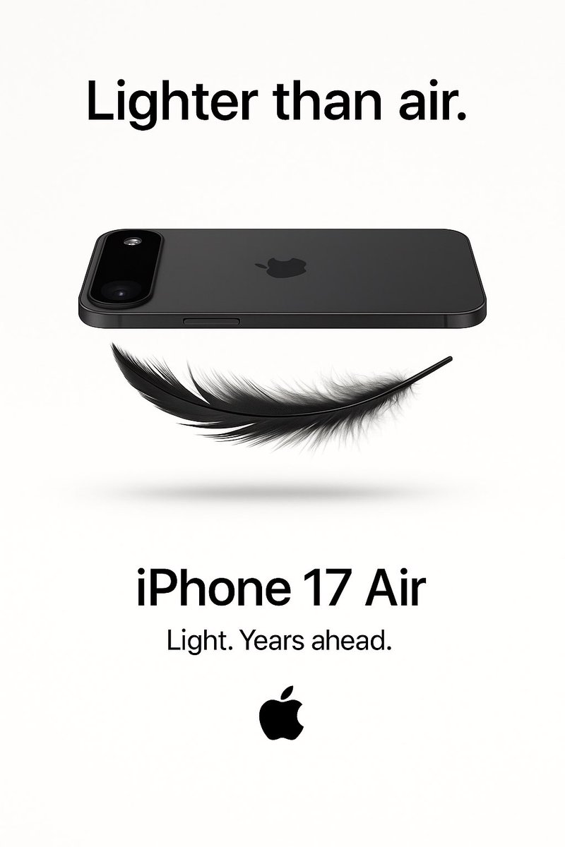 TryPixelMagic's tweet image. 🚨 iPhone 17 Air leak ALERT! Stunning design confirmed! 😍 Curious about Apple's marketing spin? We’ve crafted the ultimate teaser for you! 👀 

#iPhone17Air #Apple #leak