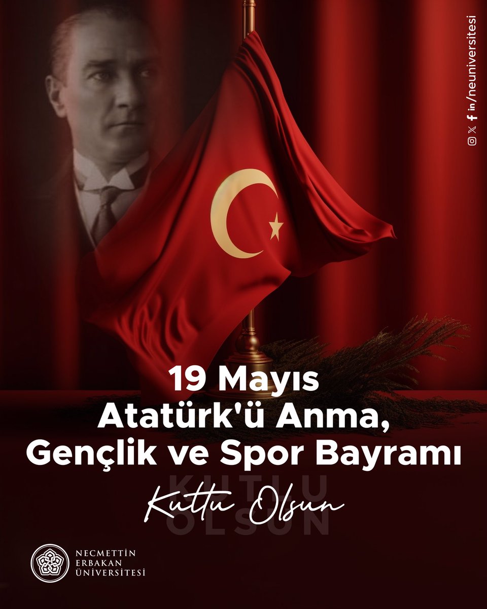 #19Mayıs Atatürk'ü Anma, Gençlik ve Spor Bayramı'mız kutlu olsun. 🇹🇷