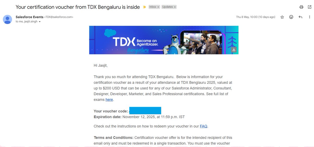 Jasjit Singh 🇮🇳 (@jasjitsingh77) on Twitter photo By the Grace of God,
I earned <a href="/salesforce/">Salesforce</a> Certified OmniStudio Consultant Certification by fully utilizing last weekend
Thanks to #TDX25 Bengaluru for giving a Certification Voucher to all the attendees
<a href="/RupeshBhatia85/">Rupesh Bhatia</a> <a href="/TrailblazerEsha/">Esha #MC²</a> <a href="/charlieisaacs/">Charlie Isaacs</a> <a href="/EvaldasZaranka/">Evaldas Zaranka</a> <a href="/justguilda/">Guilda Hilaire</a> By the Grace of God,
I earned <a href="/salesforce/">Salesforce</a> Certified OmniStudio Consultant Certification by fully utilizing last weekend
Thanks to #TDX25 Bengaluru for giving a Certification Voucher to all the attendees
<a href="/RupeshBhatia85/">Rupesh Bhatia</a> <a href="/TrailblazerEsha/">Esha #MC²</a> <a href="/charlieisaacs/">Charlie Isaacs</a> <a href="/EvaldasZaranka/">Evaldas Zaranka</a> <a href="/justguilda/">Guilda Hilaire</a>