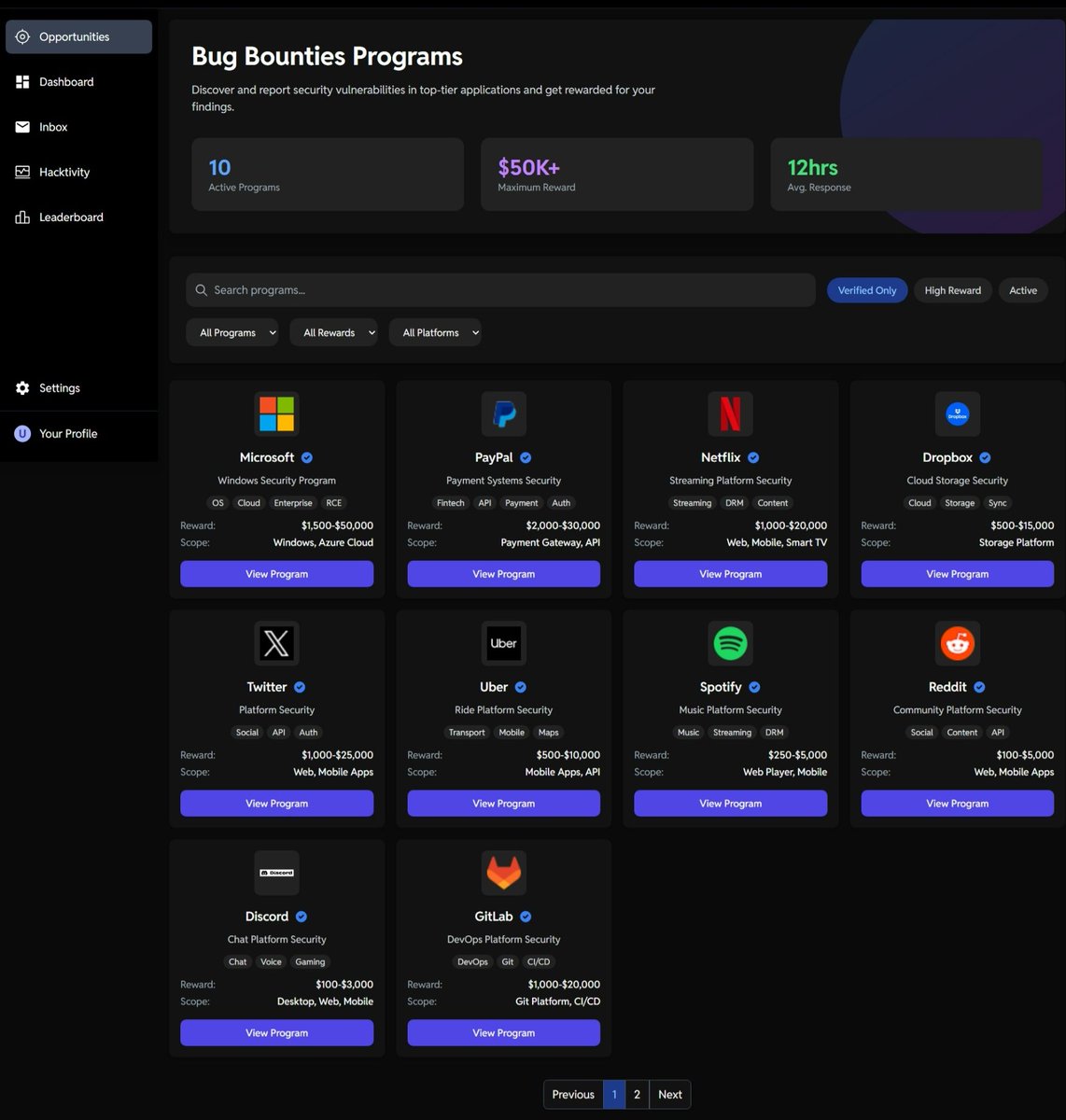 ProwlSec's tweet image. 🚀 Sneak Peek: BugThrive – Next-gen bug bounty platform!
💻 For researchers: Fair bounties, fast payouts
🏢 For companies: Secure, scalable programs
Launching soon!
#BugBounty #CyberSecurity #platformer #change #gamechanger #viral #viralpost