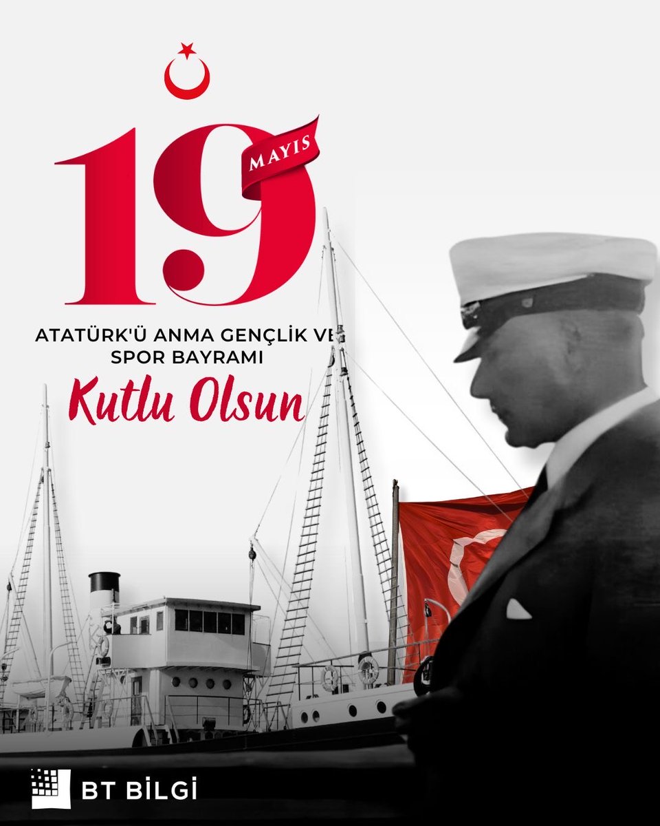 19 Mayıs Atatürk'ü Anma Gençlik ve Spor bayramımız kutlu olsun...
#19mayısatatürküanmagençlikvesporbayramı 
#19mayıs1919 
#BTBilgi