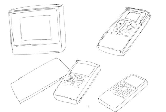 今日のクロッキー机の上などのパースが効いた平面上の物体が苦手なことが判明した 