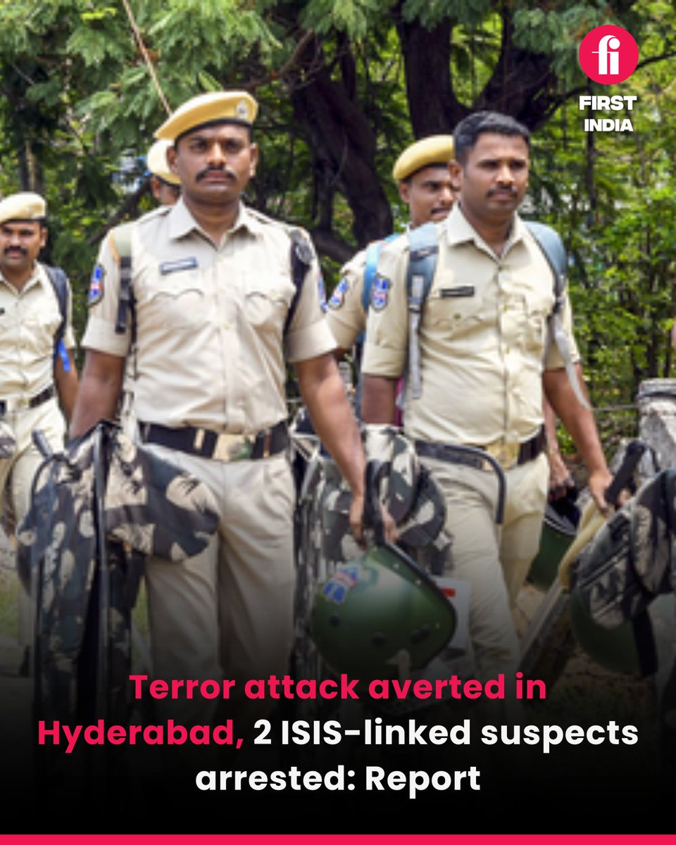 thefirstindia's tweet image. Security forces foiled a terror plot in Telangana&apos;s Hyderabad on Sunday and arrested two men suspected of planning bomb blasts in the city.

#Hyderabad #TerrorPlot #ISIS