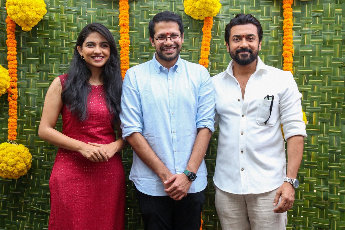SuriyaFansClub's tweet photo. HD pics from #Suriya46 pooja ♥️ https://t.co/D3UkA6wifv