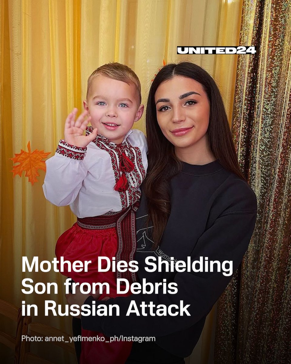 🔴 Russian strike kills young mother near Kyiv. 

Ania, 27, shielded her 4-year-old son Mark with her body. She died. Mark is alive but badly injured. His grandparents were also wounded.