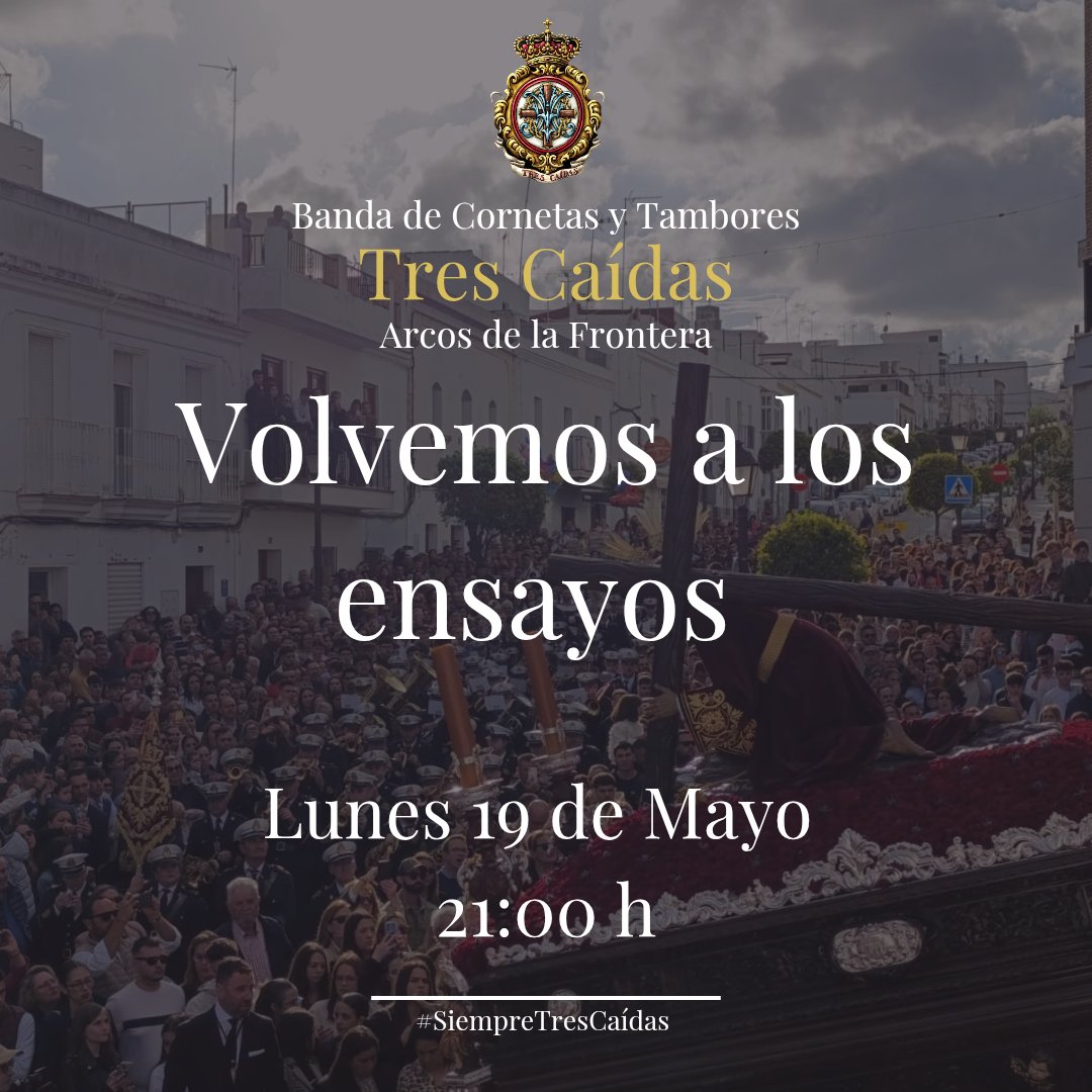 🎼 Después de unas semanas de descanso, volvemos a los ensayos 

🕒 21:00h

#SiempreTresCaídas
#LaMúsicadelSeñor