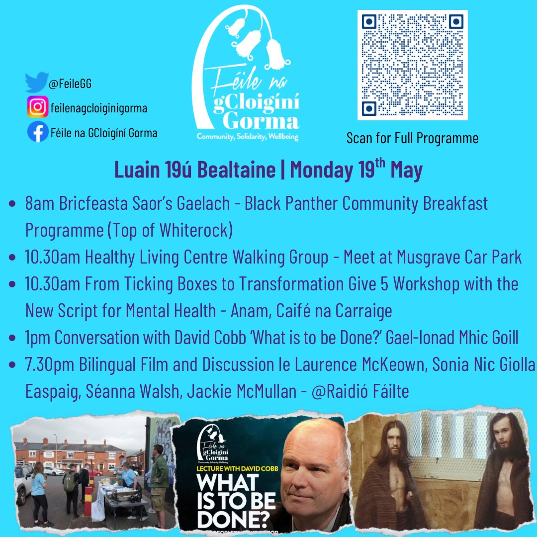 Cad é atá ar siúl inniu?🤩👇🏽

What’s on today?🤩👇🏽

Another jam packed day of events 🙌🏽

Bígí linn!☀️

#FNGG25
#Pobal #Dlúthpháirtíocht #Folláine
#Community #Solidarity #Wellbeing