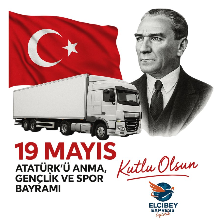 19 Mayıs Atatürk'ü Anma Gençlik ve Spor Bayramı Kutlu Olsun. 

#ElçibeyExpressLojistik #lojistik #nakliye #19mayis #19mayıs #19mayısgençlikvesporbayramımızkutluolsun