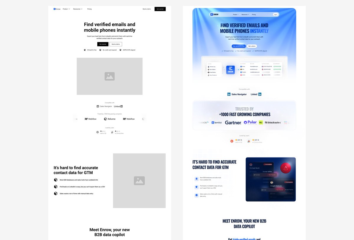 Wireframe Ux → Design UI
On s'inspire du A