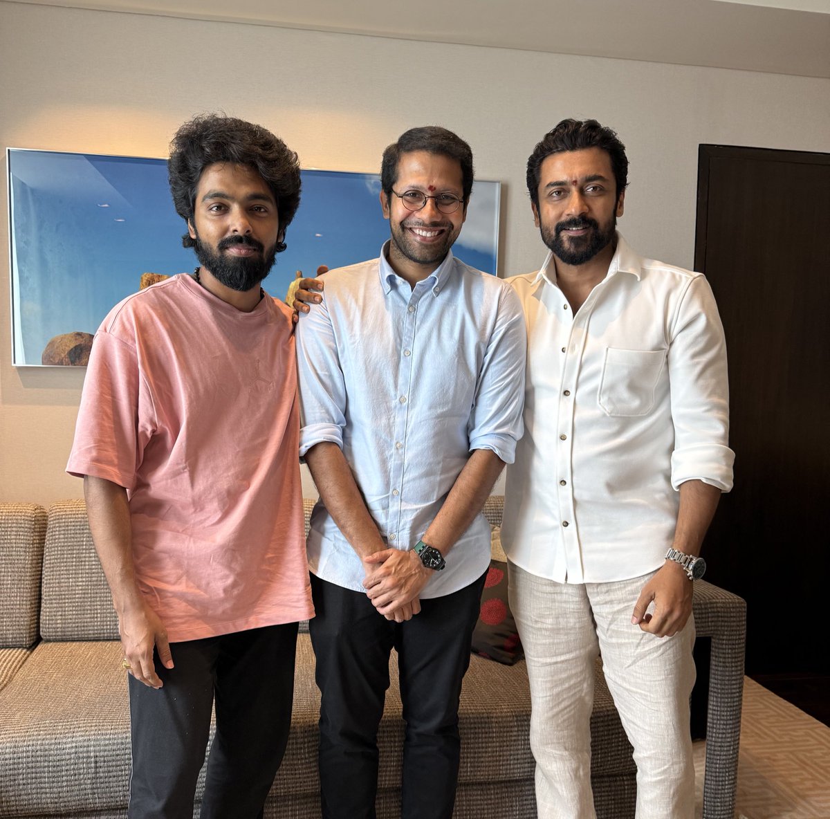 G.V.Prakash Kumar (@gvprakash) on Twitter photo After #sooraraipottru joining hands with suriya sir . This album will be as special as SP . This one is for u sir <a href="/Suriya_offl/">Suriya Sivakumar</a> …….we have got a fantastic film and album on hands …. The songs have come out superb ❤️ . With the hit production house and my best combo <a href="/SitharaEnts/">Sithara Entertainments</a> After #sooraraipottru joining hands with suriya sir . This album will be as special as SP . This one is for u sir <a href="/Suriya_offl/">Suriya Sivakumar</a> …….we have got a fantastic film and album on hands …. The songs have come out superb ❤️ . With the hit production house and my best combo <a href="/SitharaEnts/">Sithara Entertainments</a>