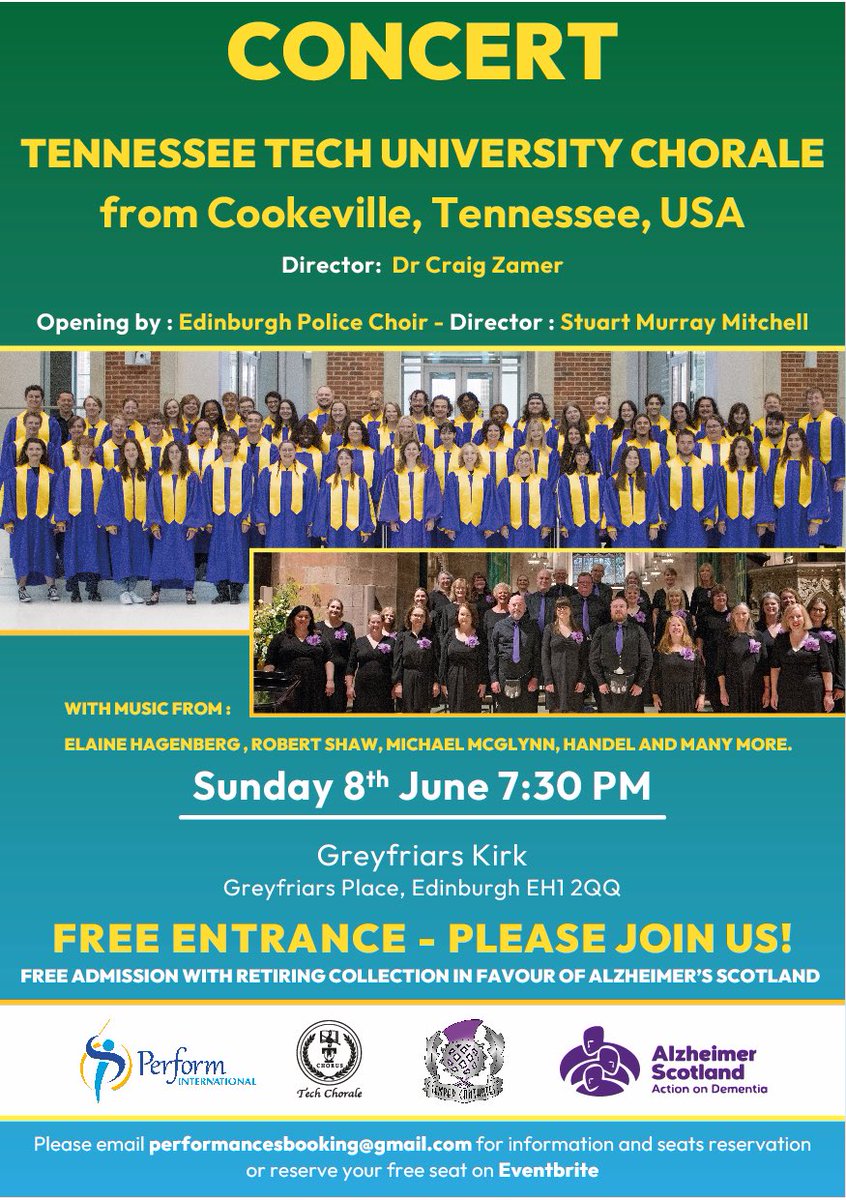 Just under 3 weeks until we return to <a href="/greyfriars_kirk/">Greyfriars Kirk</a> 

Retiring collection in support of <a href="/alzscot/">Alzheimer Scotland</a>  #choir #edinburgh #