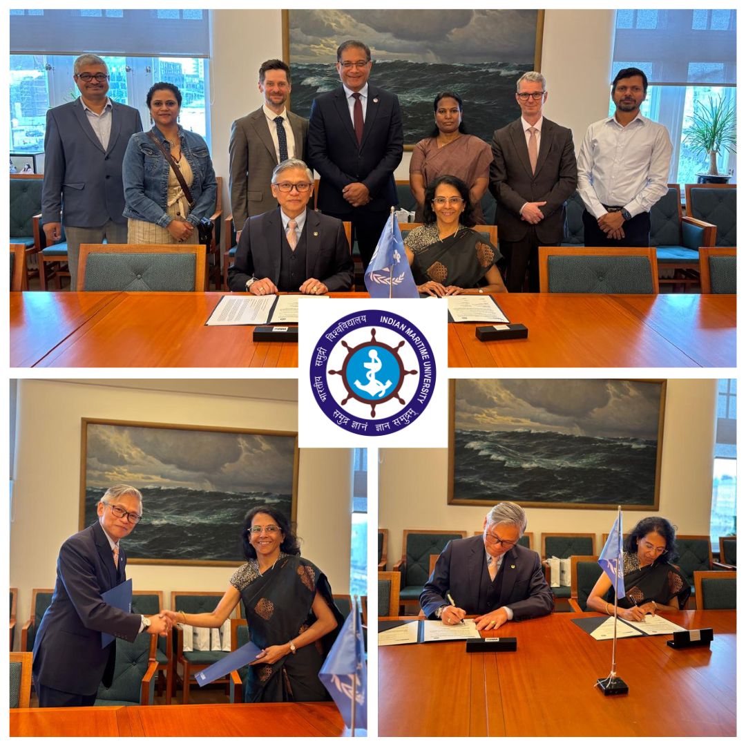 INDIAN MARITIME UNIVERSITY (@imu_hq) on Twitter photo "#Imu_headquarters enters into an Memorandum of Understanding with the World Maritime University, Malmo, Sweden. This is a strategic partnership aiming for joint research, professional development workshops and joint PhD and MSc supervision.
<a href="/shipmin_india/">Ministry of Ports, Shipping and Waterways</a> <a href="/seaandcoast1/">Sea And Coast 🆇</a> <a href="/WMUHQ/">World Maritime University</a> "#Imu_headquarters enters into an Memorandum of Understanding with the World Maritime University, Malmo, Sweden. This is a strategic partnership aiming for joint research, professional development workshops and joint PhD and MSc supervision.
<a href="/shipmin_india/">Ministry of Ports, Shipping and Waterways</a> <a href="/seaandcoast1/">Sea And Coast 🆇</a> <a href="/WMUHQ/">World Maritime University</a>