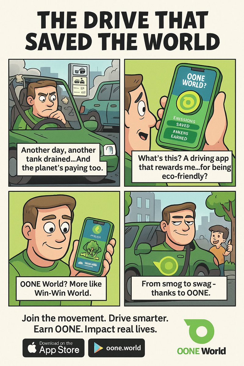 deprofus's tweet photo. When you find out your morning drive just saved a tree, offset carbon, and got you rewards…
Meanwhile, your neighbor's still bragging about their gym check-in.
OONE World drivers: Saving the planet one flex at a time.
@Oone_World
#DriveToEarn #OONEWorld #GreenHumor https://t.co/FrS6OBcSPY