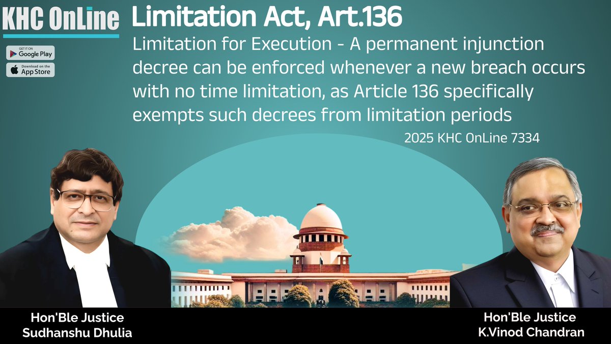 khconline1's tweet image. #LimitationAct #Article136 #ExecutionOfDecree #PermanentInjunction #NoLimitationPeriod #NewBreachEnforcement
