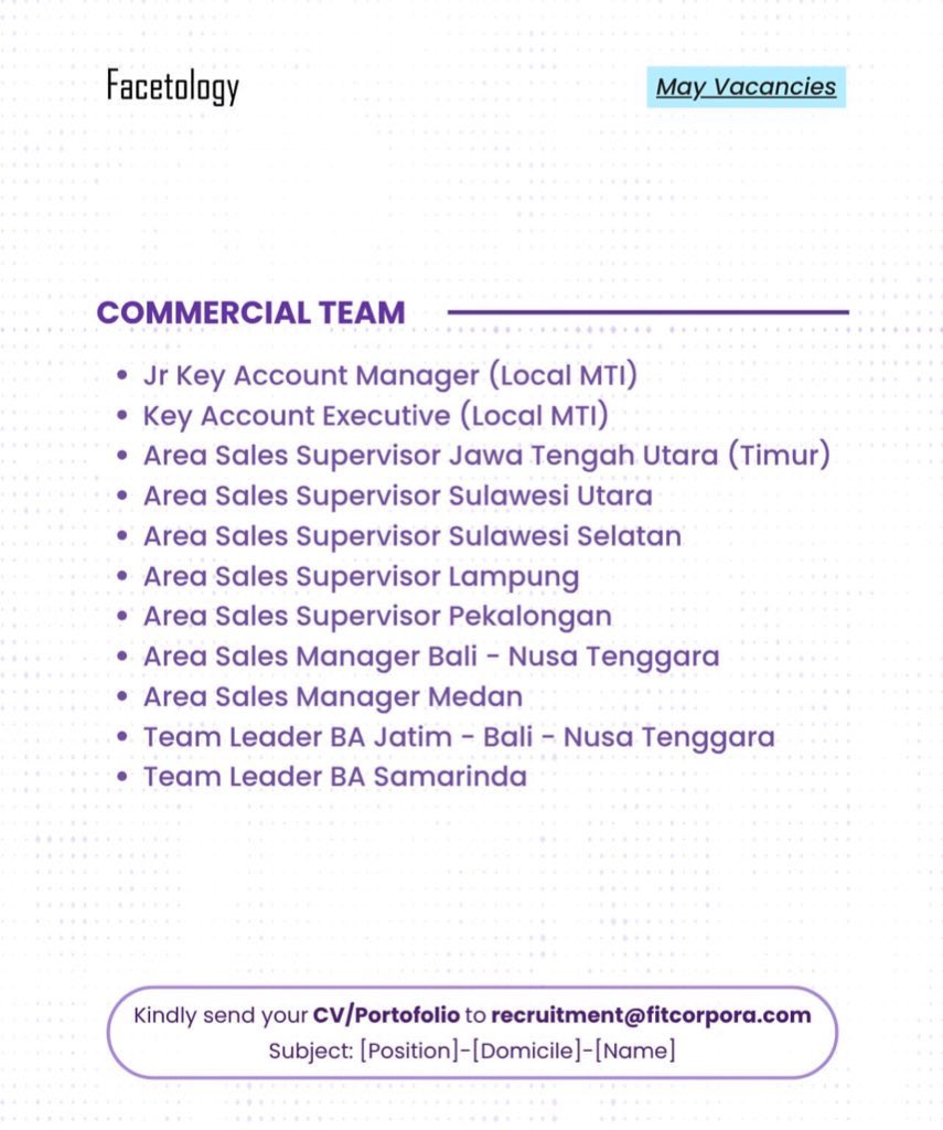 <a href="/worksfess/">WORK</a> Aku lagi open di beberapa posisi, kali aja ada yg minat boleh DM aku aja yaa buat info lengkapnya 💜🥰