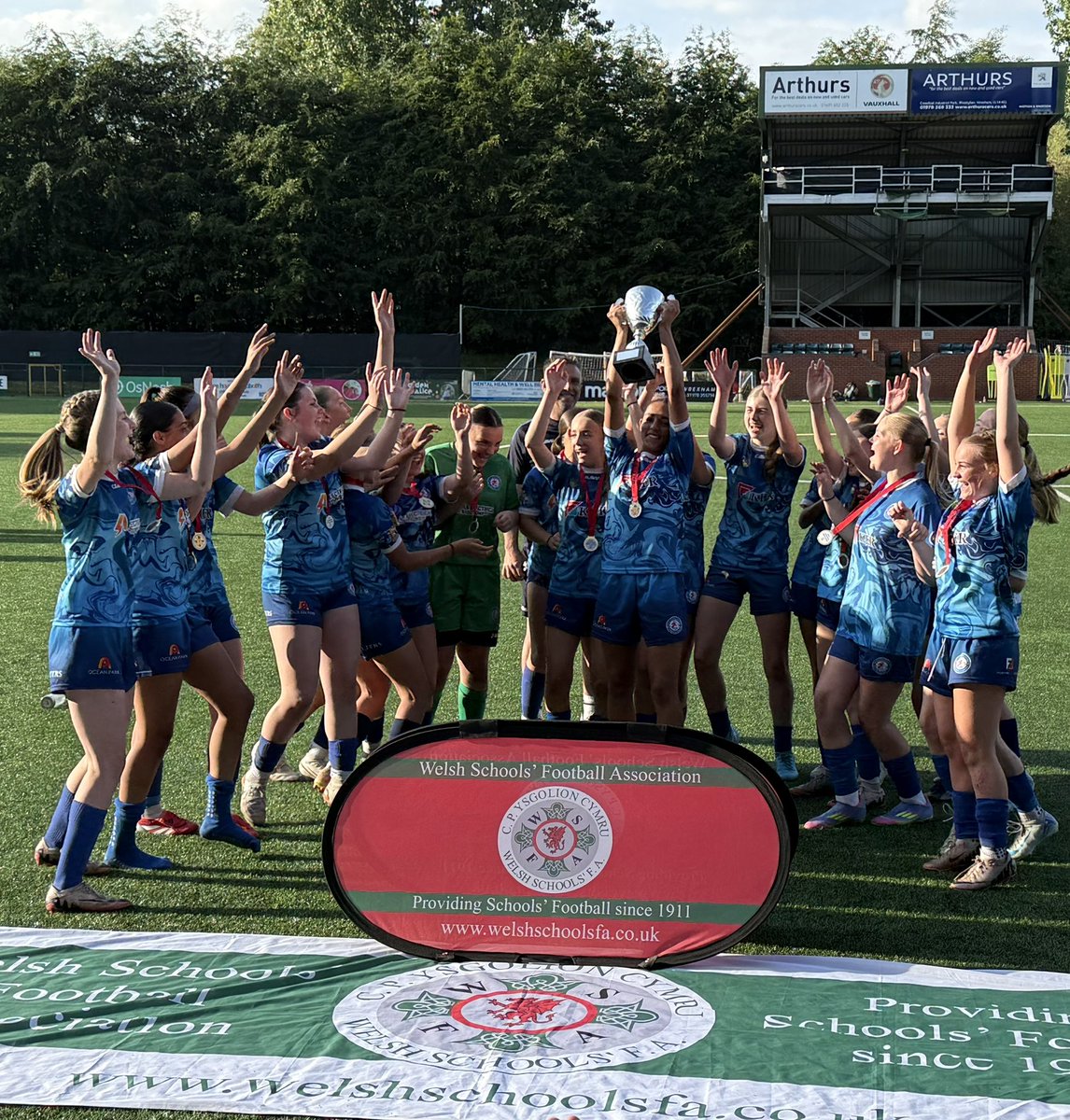 Welsh Schools U14 Inter Counties National Champions! Tight game against a very good <a href="/Swansea_Schools/">Swansea Schools F.A</a>. <a href="/CVSFA/">Cardiff & Vale Schools & Colleges FA</a> did well to hold out for the win. Well done girls! <a href="/radyrPEdept/">Radyr PE Department</a> ⚽️🥅