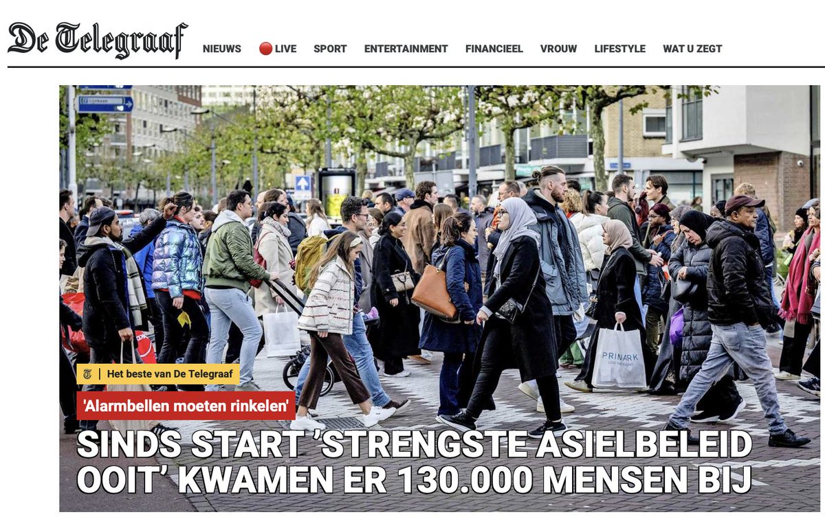 Overigens is dit de kop in de Telegraaf, die heeft Wilders maar niet gebruikt ...