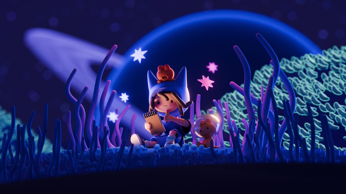 3dbenart's tweet image. Cute cosmic vibes 🚀
Based on a gorgeous 2D by @xetaercx ❤️
#Stylized3D #GameDev #BlenderArt #ToyDesign #3DPrinting