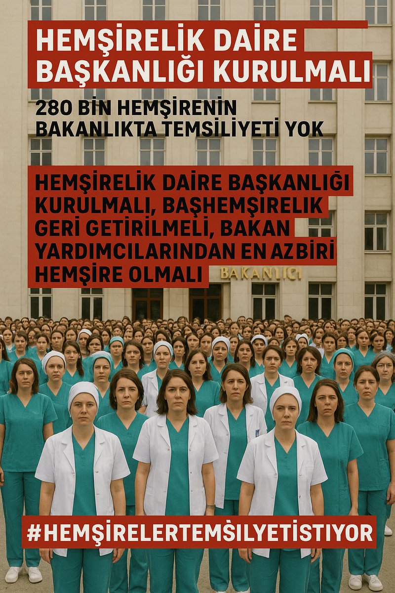 uzmannhemsire's tweet photo. Başhemşirelik geri gelsin, 
Bakanlıkta Hemşirelerin muhatabı Hemşirelik daire başkanlığı kurulsun 
@sbsggm @drmemisoglu 
#19MAYIS 
#hemşirelertemsiliyetistiyor https://t.co/KC2taDzgJQ