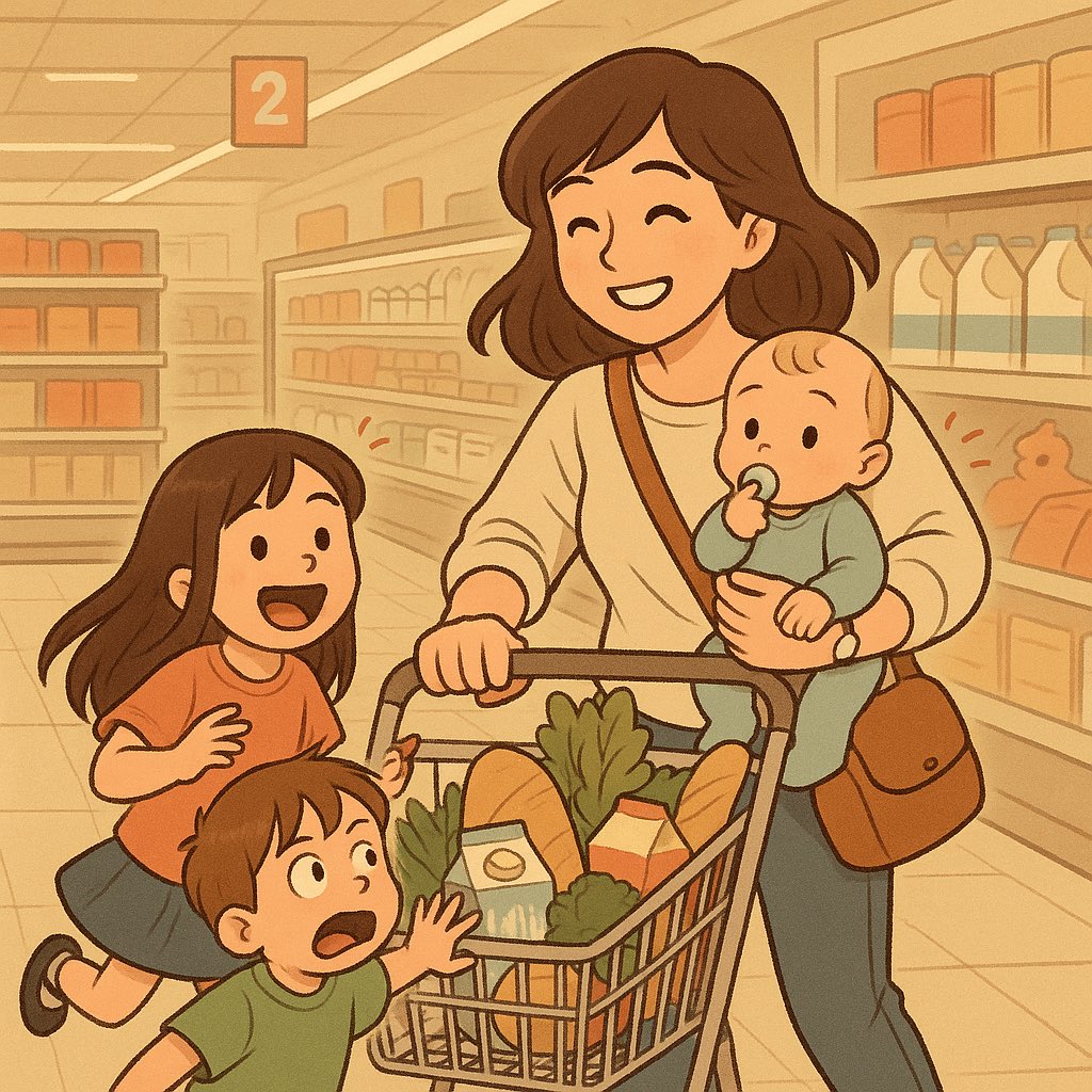 ikukyu_papi's tweet image. 【ママってすごい】

ベビーカーで行って気づいた。
カゴがカートに乗らないから、
ママたちは 「赤ちゃん抱っこ＋カート」 なのか…。

片手で赤ちゃん、もう片手でカート操作、
これ、修行レベルの技術だわ。
ママたち、マジでリスペクト🙏

#育休パパ #買い物ハード #ママはすごい #育児のリアル