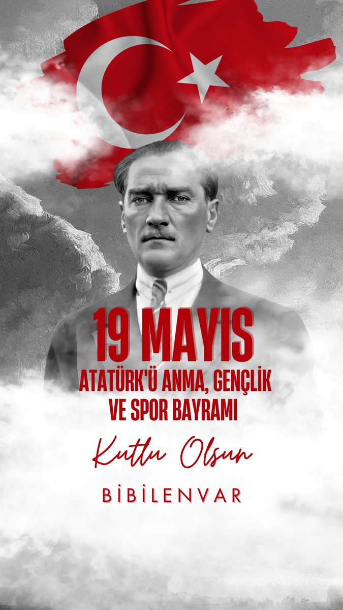 19 Mayıs Atatürk’ü Anma, Gençlik ve Spor Bayramı kutlu olsun 🇹🇷 

Başta Gazi Mustafa Kemal Atatürk olmak üzere tüm kahramanlarımızı saygı ve minnetle anıyoruz.
bibilenvar.com
#19Mayıs