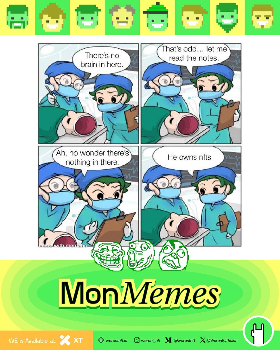 #WeRent #WeRentNFT #RentToEarn #RentingNFTisEasy #NFTCommunity
#NFTCollector #WeRentMeme #MonMemes