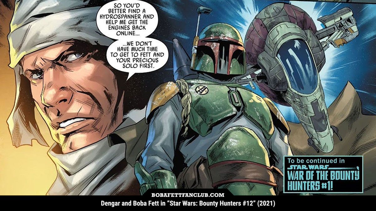 bobafettfanclub's tweet image. #Dengar and #BobaFett in #StarWars: Bounty Hunters #12, which dropped on this day in 2021

This issue was part 3 of the 34-part #WarOfTheBountyHunters cross-over, amid the issue with "Arena" Boba and the #1 issue of that saga: bobafett.club/wotbhtimeline

#BobaFettFanClub #DailyFett