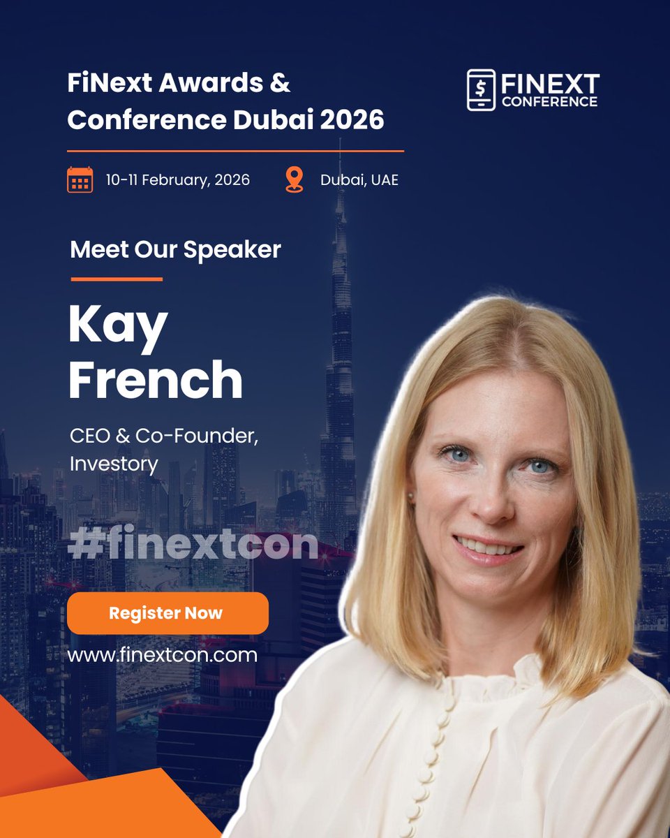 FiNext Conference Dubai 2026

Excited to announce Kay French, CEO &amp; Co-Founder, Investory, as our speaker for FiNext Dubai 2026!

Be part of an enriching and insightful conference aimed at transforming the landscape of the finance industry!

📅 Register for the #finextcon2026