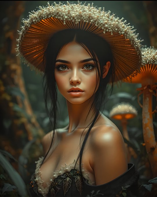 chhangte3386's tweet photo. In an enchanted forest, where magic lingers and mushrooms glow, she walks β the guardian of natureβs secrets and surreal beauty. πβ¨πΏ
#FantasyArt #EnchantedForest #MysticalVibes #AIArt #MagicInNature https://t.co/Q8IRhsocOW