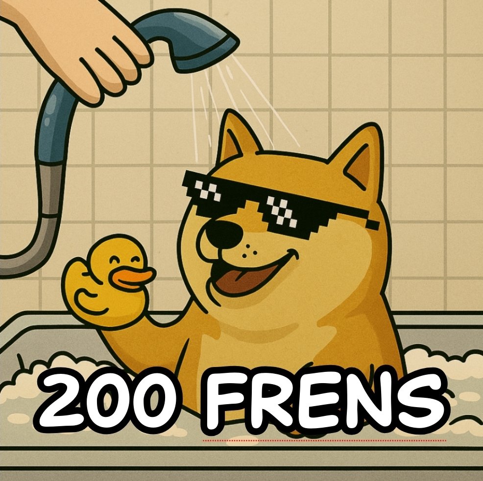 RealKabosu's tweet photo. 200 frens strong and growing on X!

#Kabosu’s scrubbed up and ready to spread the meme love. 🥳🐤

No roadmap. Just belly rubs &amp; good vibes. https://t.co/BcuTCvXhH4 https://t.co/BD3XHW2B7v