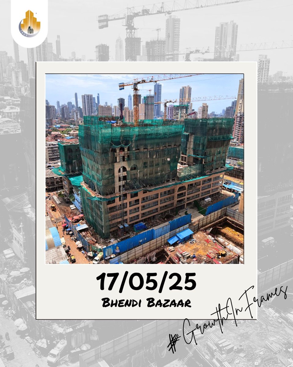 An Nasr now stands 12 floors tall — a powerful symbol of steady progress and purpose.
#GrowthInFrames reveals the momentum behind Bhendi Bazaar’s transformation.

#SBUT #UrbanRenewal #AnNasr #MumbaiTransformation