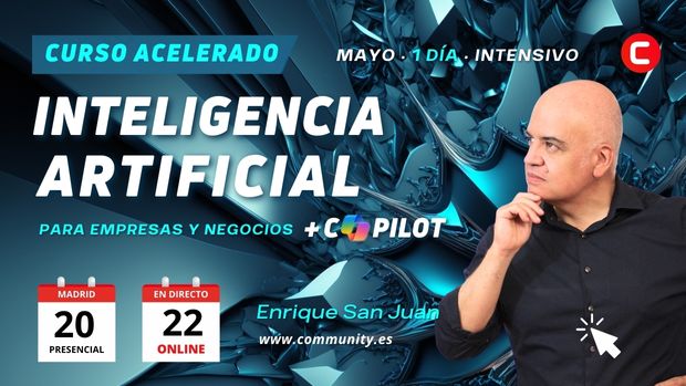 community internet (@comminternet) on Twitter photo Esta semana el curso de IA express que necesitas.
INTELIGENCIA ARTIFICIAL PARA EMPRESAS Y NEGOCIOS
- En Madrid mañana martes 20 mayo
- O un día Online el jueves 22 mayo
Todos los detalles AQUÍ >
community.es/iahome Esta semana el curso de IA express que necesitas.
INTELIGENCIA ARTIFICIAL PARA EMPRESAS Y NEGOCIOS
- En Madrid mañana martes 20 mayo
- O un día Online el jueves 22 mayo
Todos los detalles AQUÍ >
community.es/iahome