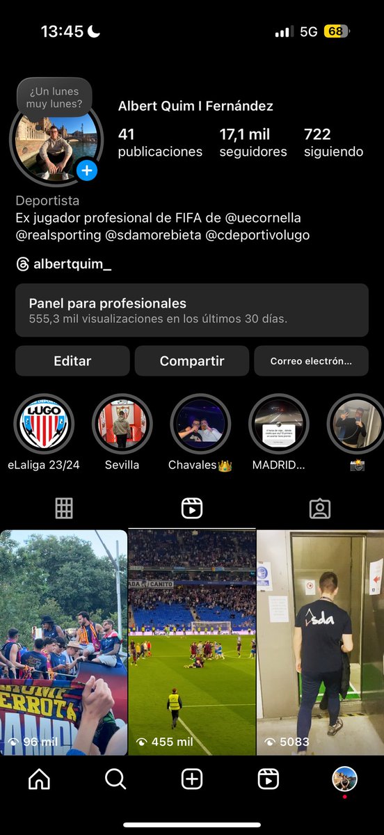 Lo de subir un vídeo haciendo él imbecil del Fc Barcelona y que lo hayan visto 500.000 que fue.