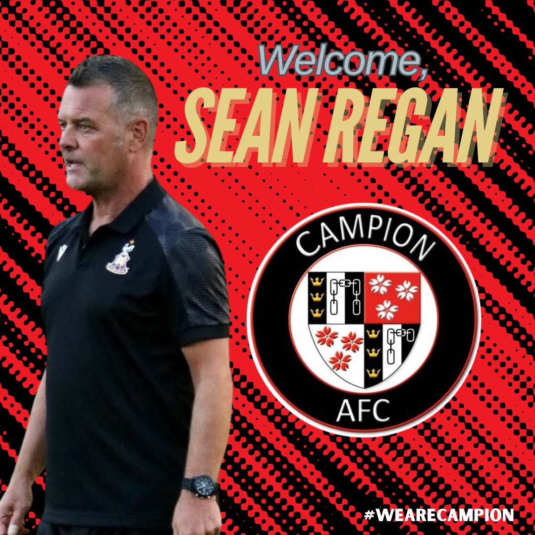 𝗪𝗲𝗹𝗰𝗼𝗺𝗲, 𝗦𝗲𝗮𝗻 𝗥𝗲𝗴𝗮𝗻 | 🔴⚫️

Campion AFC are delighted to announce the appointment of Sean Regan as joint-manager ahead of the 2025/26 campaign.

We wish Sean the best of luck as he replaces James Bicknell in the dugout alongside Lee Ashforth.

#WeAreCampion❤️🖤