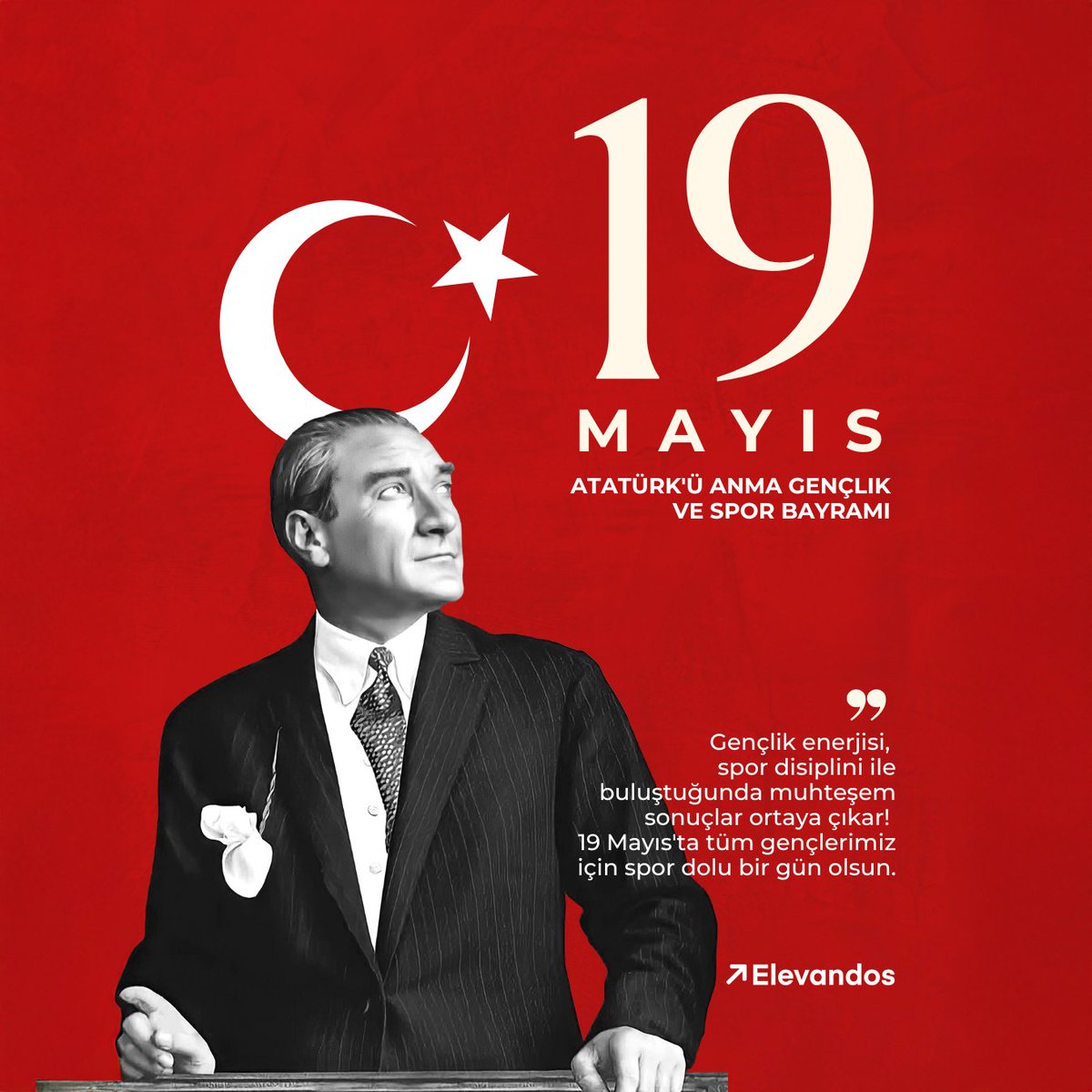 19 Mayıs Atatürk'ü Anma, Gençlik ve Spor Bayramımız Kutlu Olsun! 🇹🇷