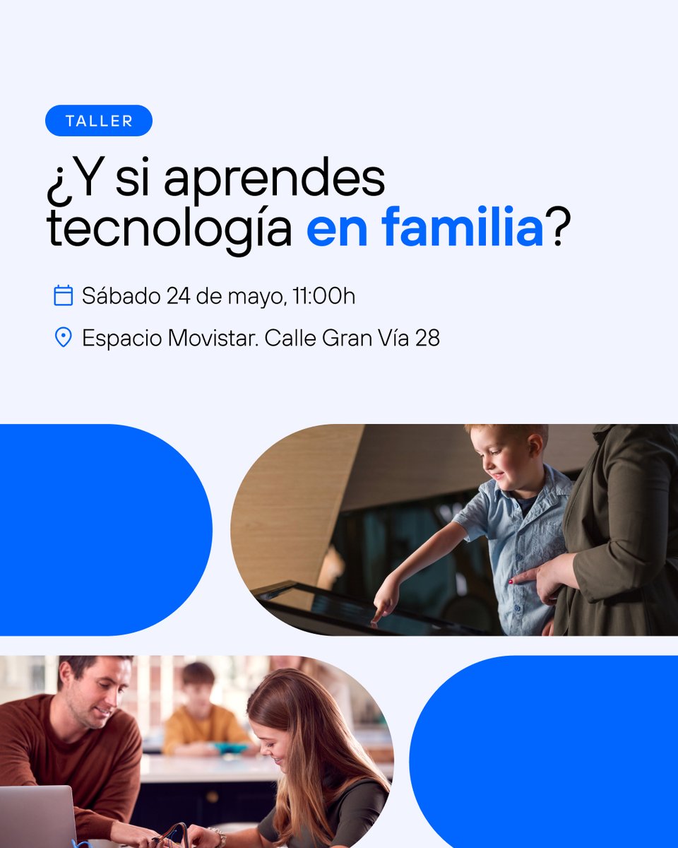Fundación Telefónica (@fundaciontef) on Twitter photo El próximo 24 de mayo, <a href="/espaciomovistar/">EspacioMovistar</a> se llena de familias, tecnología y aprendizaje.
Un taller gratuito para promover hábitos digitales saludables desde la infancia.
Inscríbete aquí: fundtelf.com/o El próximo 24 de mayo, <a href="/espaciomovistar/">EspacioMovistar</a> se llena de familias, tecnología y aprendizaje.
Un taller gratuito para promover hábitos digitales saludables desde la infancia.
Inscríbete aquí: fundtelf.com/o