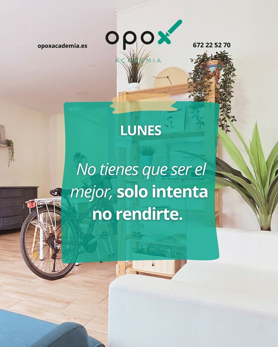 Solo intenta no rendirte. 💪

#MotivaciónOpositora #NoTeRindas #OpositoresAsturias #OPOX
