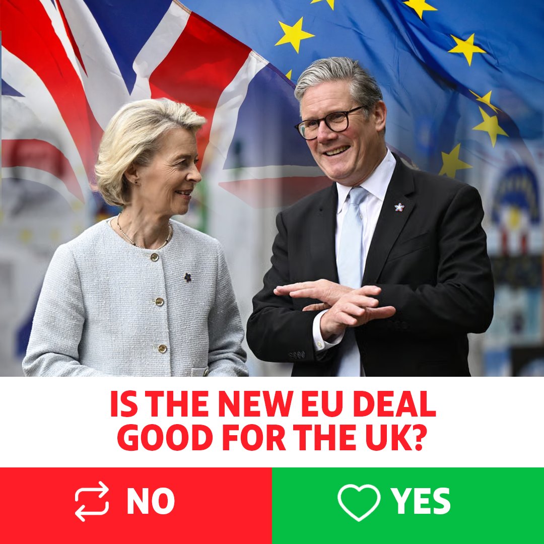 LabourfutureUK's tweet image. 🚨 NEW: @Keir_Starmer has announced our @UKLabour government have struck a new deal with the EU
🇪🇺 Easier access and less red tape for UK exports
✈️ Using eGates at EU airports
🇬🇧UK defence companies can bid for EU defence contracts
Is this deal good for the UK?
LIKE if…
