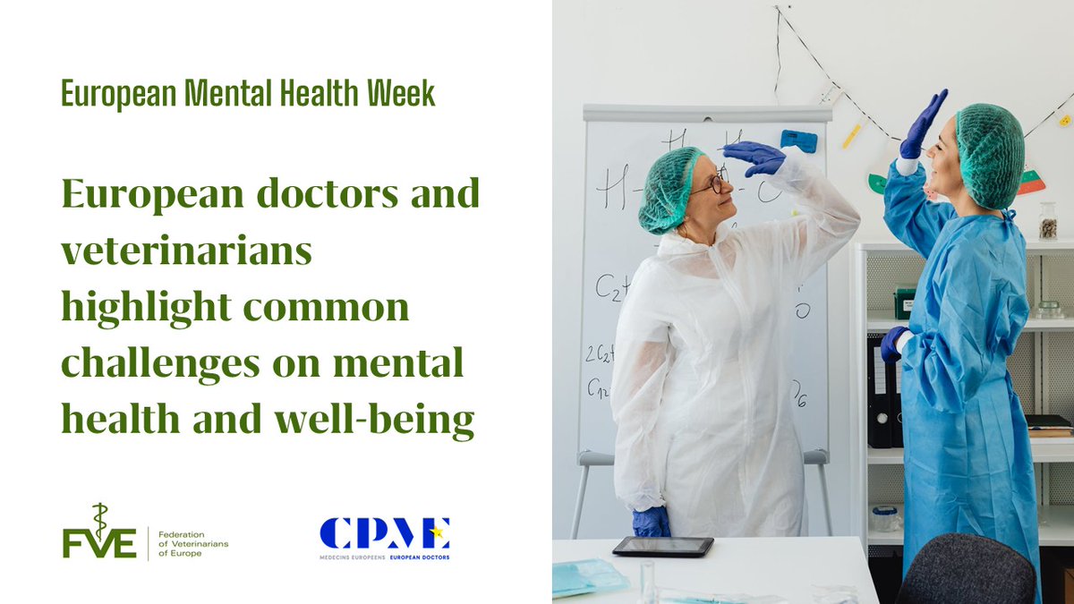 This #EuropeanMentalHealthWeek, together with <a href="/FVEurope/">FVE</a> we highlight that protecting the well-being of doctors and veterinarians is critical to retaining a strong and resilient #HealthWorkforce

👉 Read more: cpme.eu/news/european-…