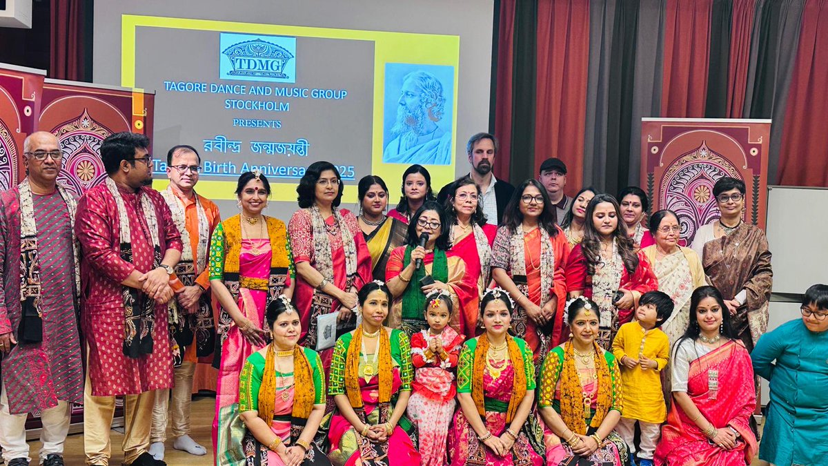 Celebrating Tagore's Legacy in Stockholm 🇸🇪

The Tagore Dance and Music Group, in collaboration with the Embassy, hosted a cultural evening in tribute to Nobel Laureate Rabindranath Tagore. The event featured captivating performances inspired by his timeless poems and literary