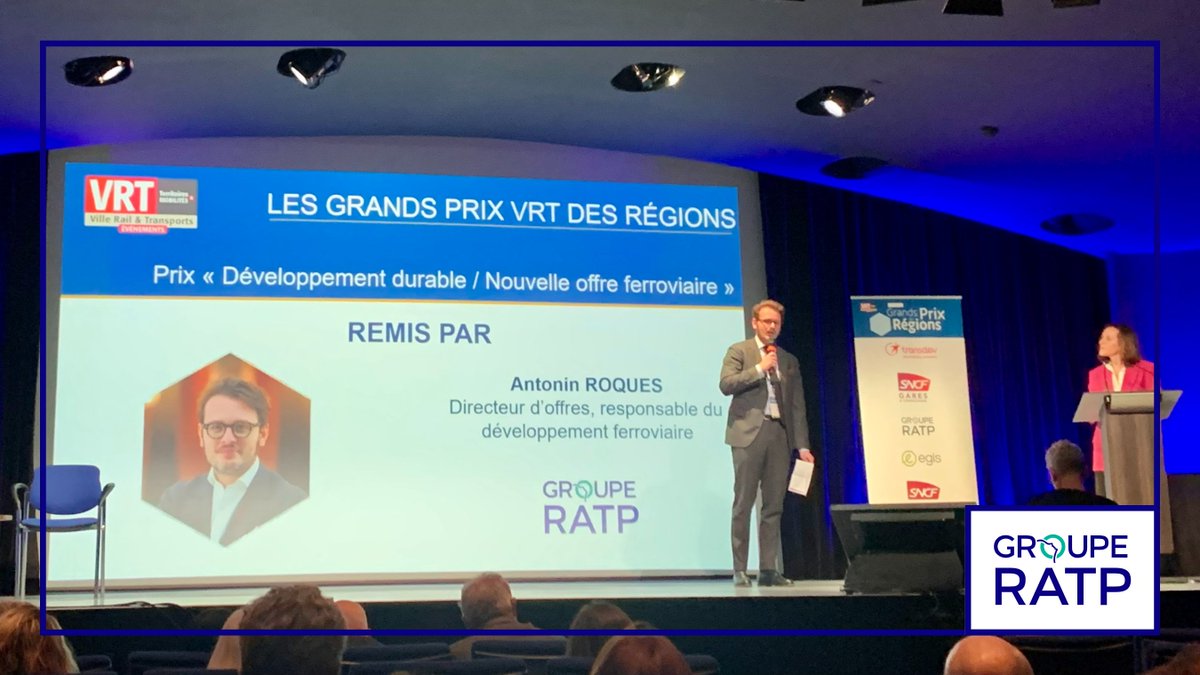 [Cérémonie] Le #groupeRATP était présent la semaine dernière lors des Grands Prix des régions organisés chaque année par le magazine <a href="/VRTmag/">Ville, Rail & Transports</a>, qui récompense les meilleures initiatives des Autorités Organisatrices. 
En savoir plus : ratpgroup.com/fr/medias-et-p…