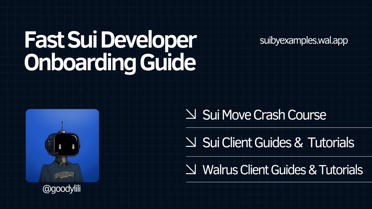 Goodylili's tweet image. Hey Sui developers and aspiring Ones.
I’m excited to share Sui By Examples (.com or .wal.app).
SuiByExamples is a project-based resource for learning to build on Sui Fast! 🧵👇