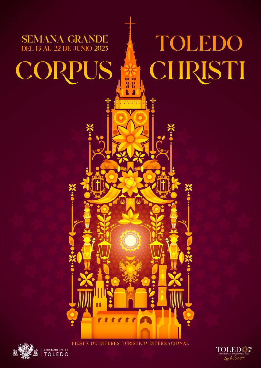 ☀️ El #CorpusChristi  de #Toledo  2025, ya tiene cartel anunciador.

 ‘Devoción’ de Juan Diego Ingelmo ha sido el ganador del concurso al que se han presentado 26 obras.