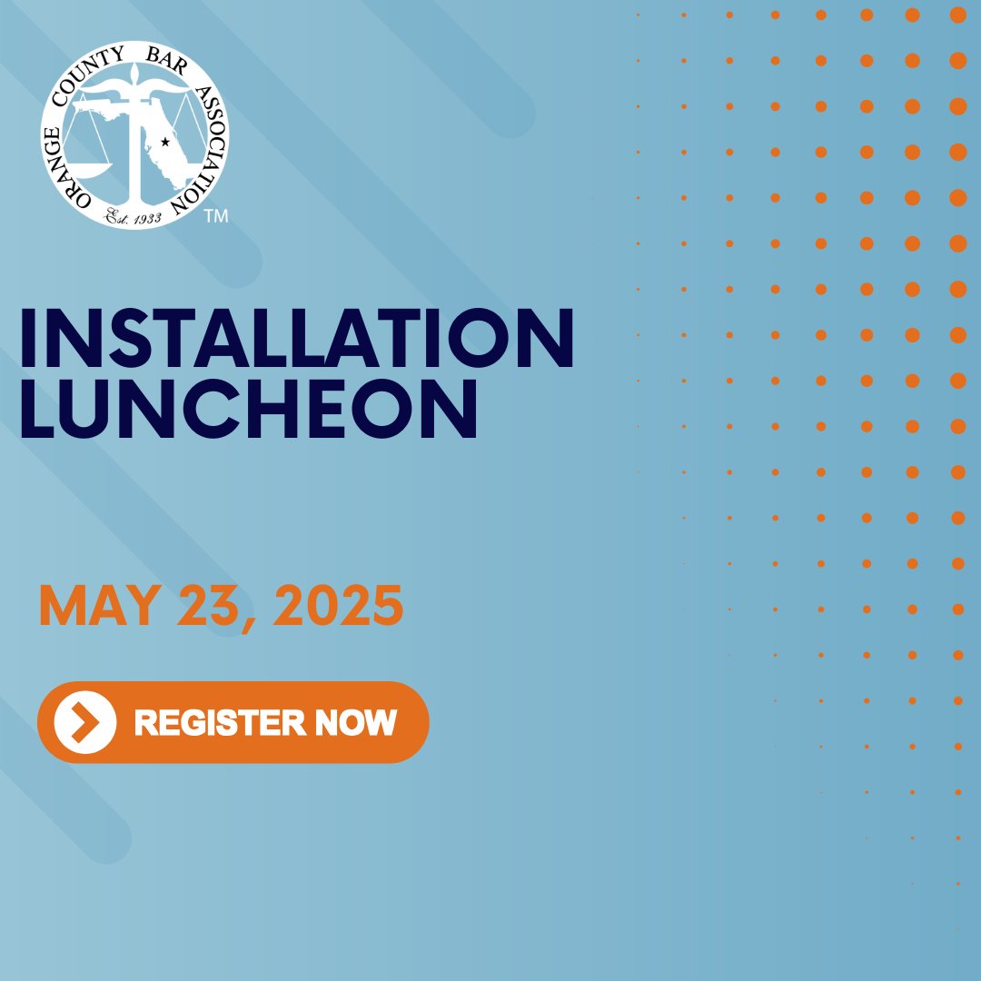OCBA_FL's tweet photo. 🚨 Last chance! Registration for Friday’s OCBA Installation Luncheon closes TODAY at 2 PM. Don’t miss this powerful celebration of leadership &amp; legacy. Secure your seat now! ⚖️🎟️ https://t.co/TvgHBNcOLP #OCBA #LegalCommunity #Leadership #LastCall https://t.co/ABhM2t0R3b
